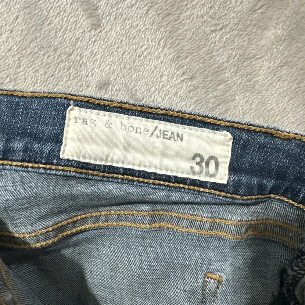 Rag & Bone Distressed Skinny Jeans Women's 30 La Paz Raw Frayed‎ Hem 5 Pockets